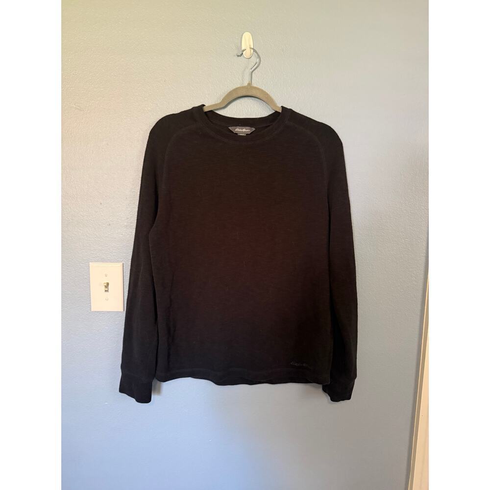Eddie Bauer Men's Black Long Sleeve Crewneck Shirt Size Medium